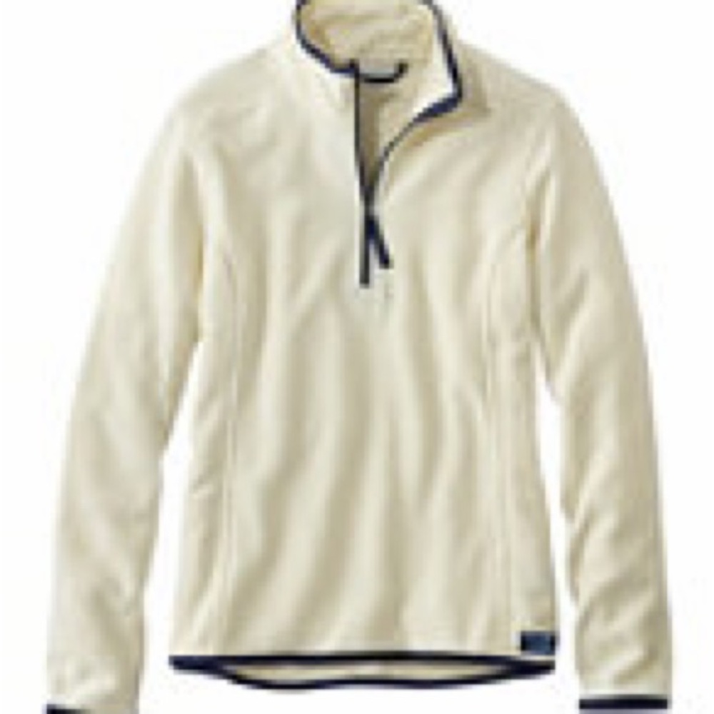 L.L. Bean Cream Soft Brushed Fitness Fleece 1/4 Zip Pullover Women's Regular